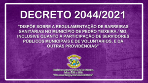Leia mais sobre o artigo Decreto 2044 de 29 de Março de 2021