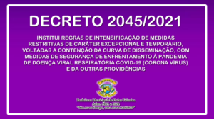 Leia mais sobre o artigo Decreto 2045 de 31 de Março de 2021