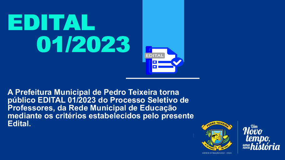 Você está visualizando atualmente EDITAL 01/2023 do Processo Seletivo de Professores