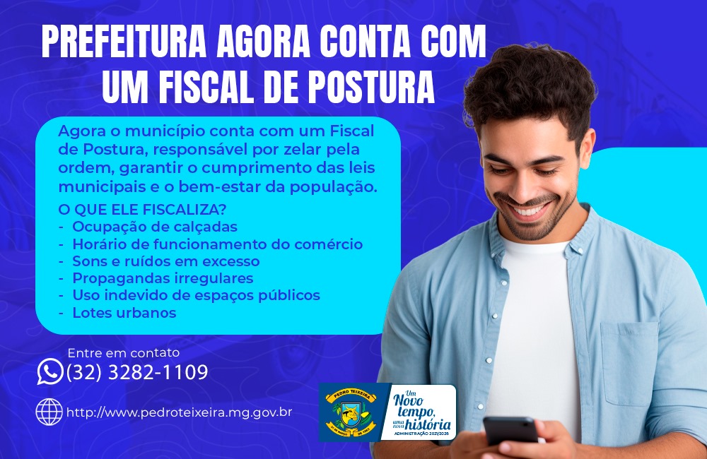 Você está visualizando atualmente PEDRO TEIXEIRA AGORA CONTA COM FISCAL DE POSTURA PARA GARANTIR ORDEM E BEM-ESTAR DA POPULAÇÃO